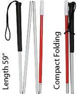 Sight Sensing Blind Stick - 4-Section Folding Reflective Blind Stick Walking Cane - Tophatter Daily Deals