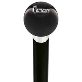 Licensed Camaro Emblem Black Round Knob Cane w/ Custom Wood Shaft & Collar Car Themed Canes - Tophatter Daily Deals