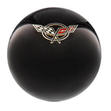 Licensed Corvette Angled Flags Emblem Black Round Knob Cane w/ Custom Wood Shaft & Collar Car Themed Canes - Tophatter Daily Deals