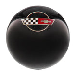Licensed Corvette Side by Side Flags Emblem Black Round Knob Cane w/ Custom Wood Shaft & Collar Car Themed Canes - Tophatter Daily Deals