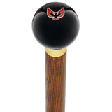 Licensed Firebird Emblem Black Round Knob Cane w/ Custom Wood Shaft & Collar Car Themed Canes - Tophatter Daily Deals