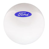 Licensed Ford Emblem White Round Knob Cane w/ Custom Wood Shaft & Collar Car Themed Canes - Tophatter Daily Deals