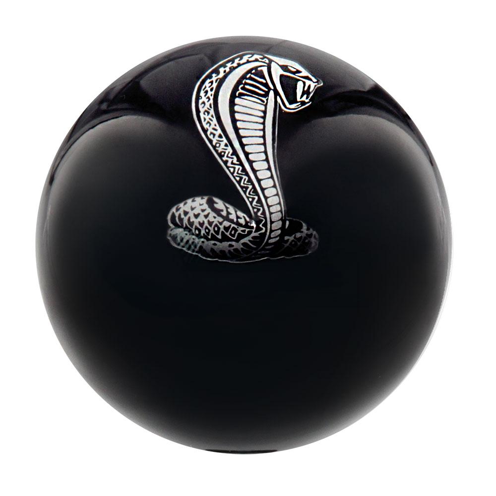 Licensed Mustang Cobra Emblem Black Round Knob Cane w/ Custom Color Ash Shaft & Collar Car Themed Canes - Tophatter Daily Deals