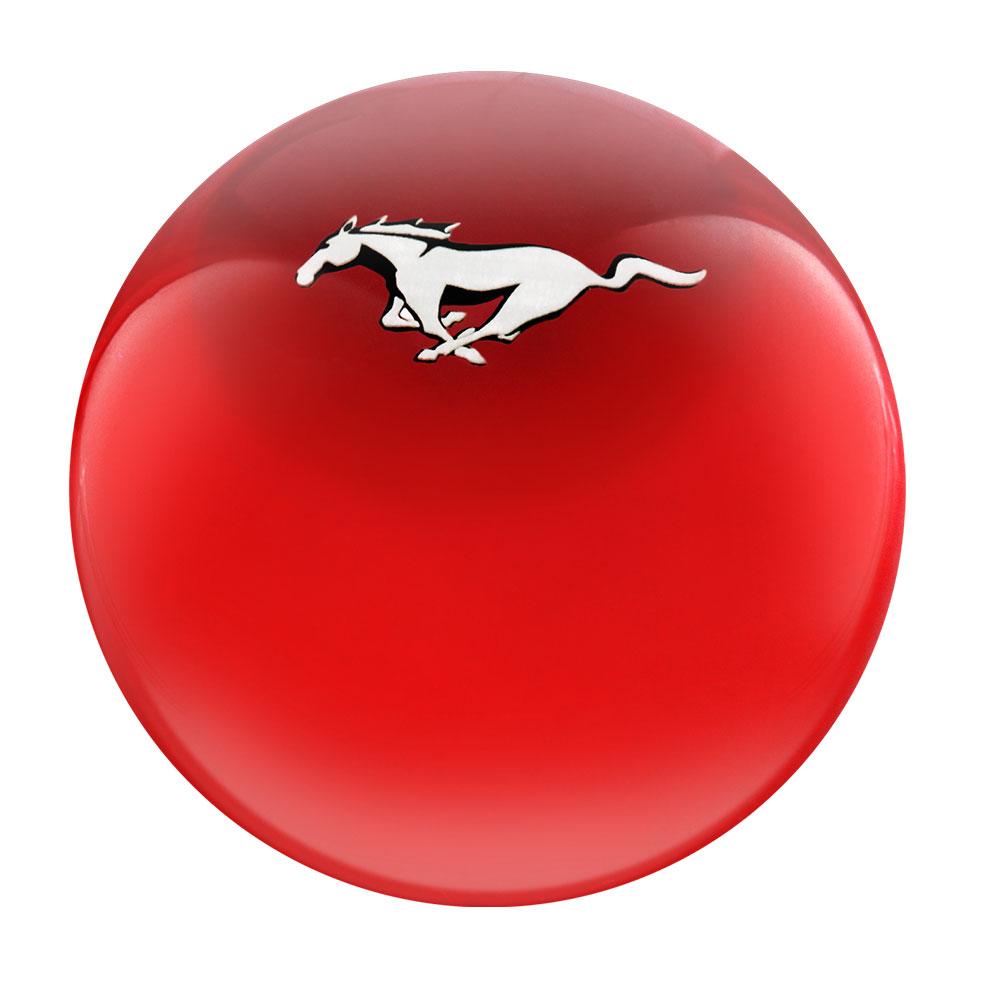 Licensed Mustang Horse Emblem Red Round Knob Cane w/ Custom Color Ash Shaft & Collar Car Themed Canes - Tophatter Daily Deals