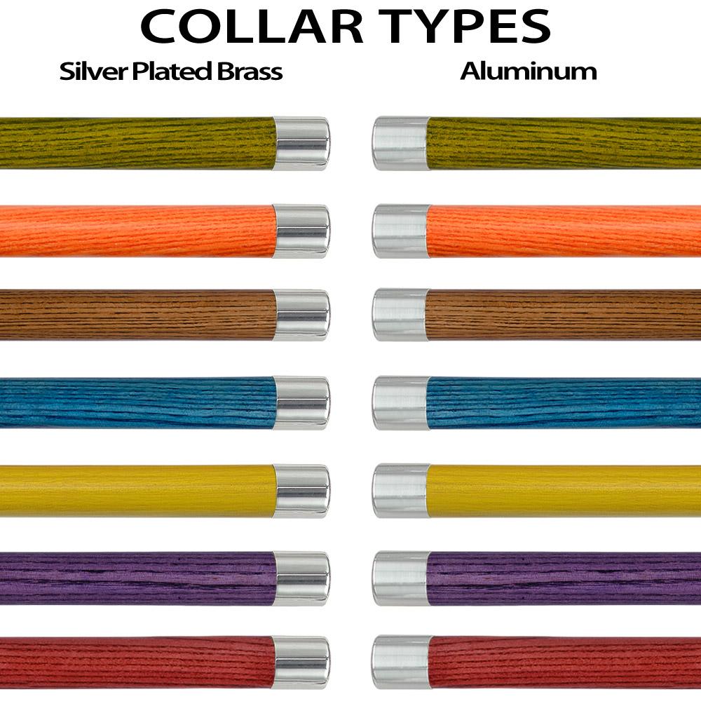 Chrome Plated Snake Handle Walking Cane w/ Custom Color Stained Ash Shaft & Collar - Tophatter Daily Deals