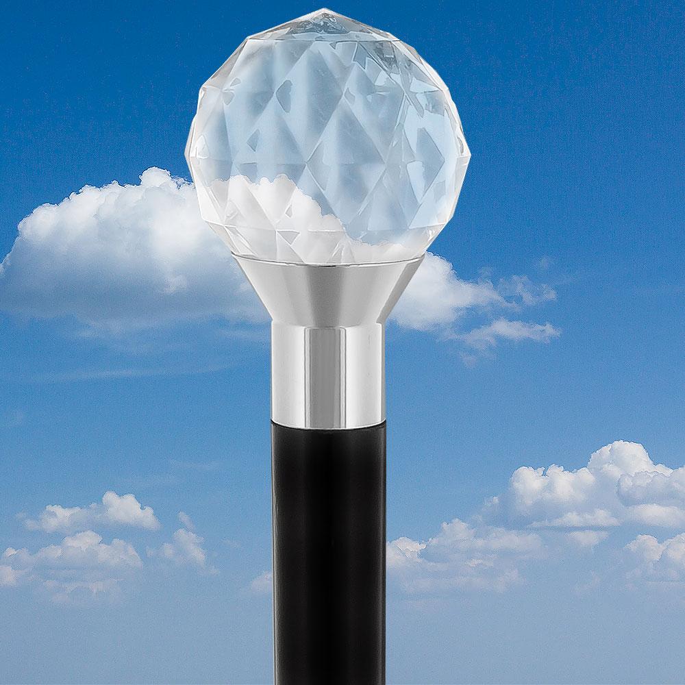 Crystal-Like Lucite Ball Handle Cane - Sophisticated Design Clear Lucite Walking Canes - Tophatter Daily Deals