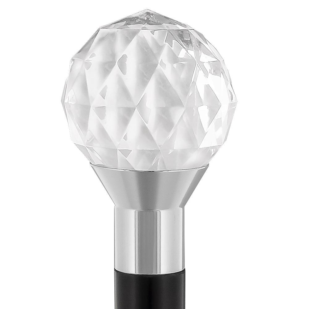 Crystal-Like Lucite Ball Handle Cane - Sophisticated Design Clear Lucite Walking Canes - Tophatter Daily Deals