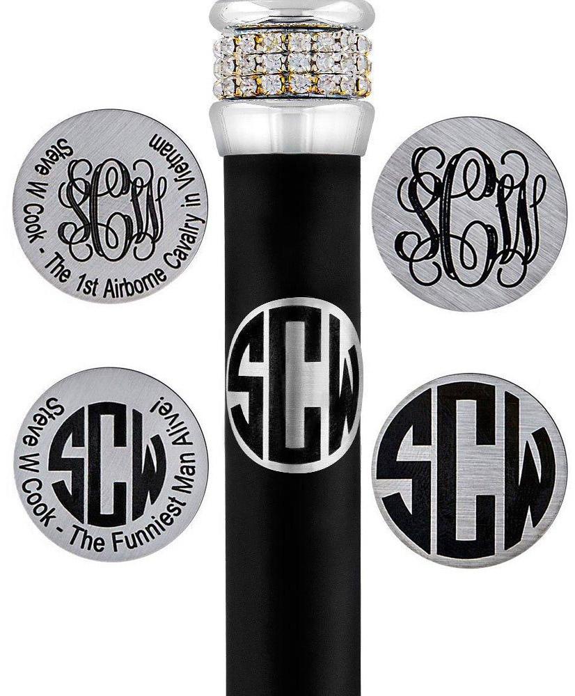 Custom Engrave Your Cane: Stainless Steel Circle Tag Walking Cane Engraving - Tophatter Daily Deals