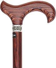Derby Walking Cane With Kingwood Shaft and Pewter Rose Collar Derby Classic Walking Canes - Tophatter Daily Deals