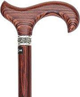 Derby Walking Cane With Kingwood Shaft and Pewter Rose Collar Derby Classic Walking Canes - Tophatter Daily Deals