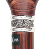 Derby Walking Cane With Kingwood Shaft and Pewter Rose Collar Derby Classic Walking Canes - Tophatter Daily Deals