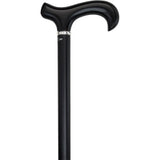 Exquisite Black Derby Cane, Silver Accent - Royal Elegance Derby Classic Walking Canes - Tophatter Daily Deals