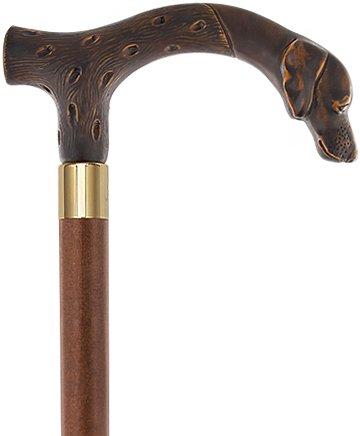 Scratch and Dent Devoted & Loyal Dog Wooden Fritz Handle Cane w/ Custom Shaft & Collar V2082 Dog Walking Canes - Tophatter Daily Deals
