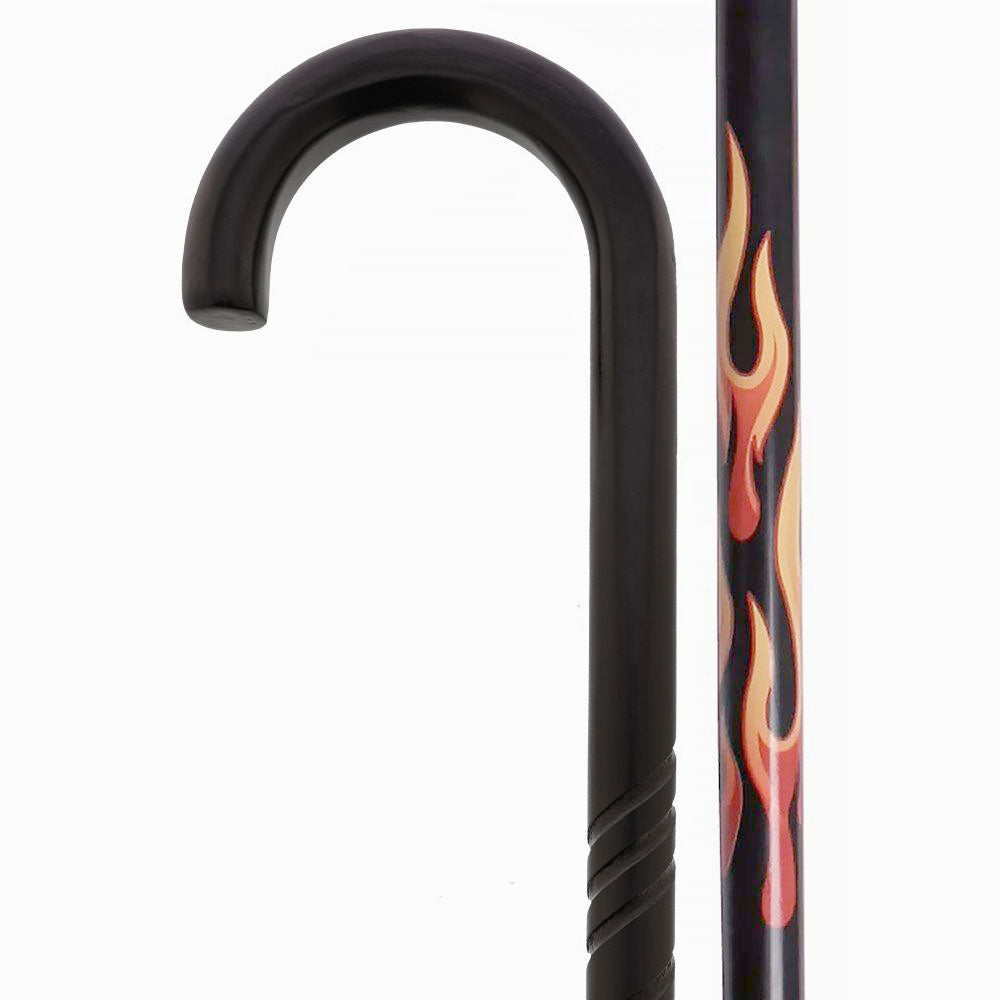 Dr. House's Exact Replica: Flame Tourist Cane - Black Beechwood Dr Gregory House Walking Canes - Tophatter Daily Deals