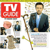 Premium Dr. House Walnut: Stained Beechwood Stainless Steel Collar Dr Gregory House Walking Canes - Tophatter Daily Deals