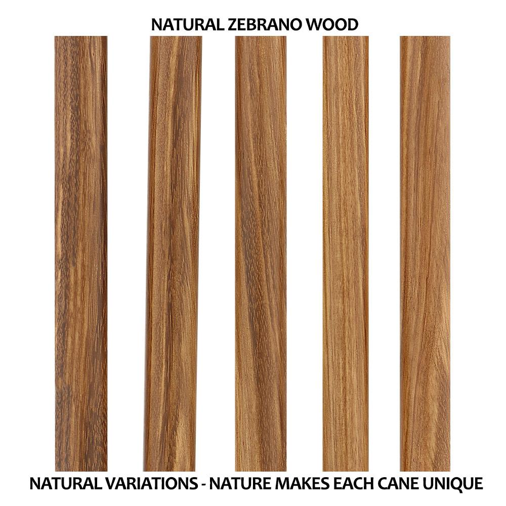 Super Strong Genuine Zebrano Derby - Striped Wood & Brass Extra Strong Walking Canes - Tophatter Daily Deals