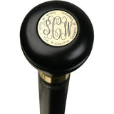 Personalized Engraved Knob Stick: Black Beechwood Shaft Walking Cane Engraving - Tophatter Daily Deals