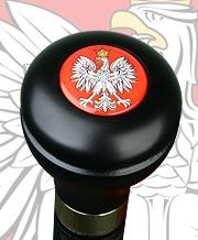Polish Eagle Emblem Flask Walking Stick: Wood Shaft Hidden Flask Flask Canes - Tophatter Daily Deals