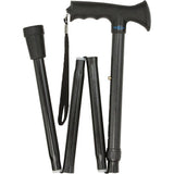 Comfort Grip Black Adjustable Folding Walking Cane Folding Canes - Tophatter Daily Deals