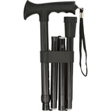 Comfort Grip Black Adjustable Folding Walking Cane Folding Canes - Tophatter Daily Deals