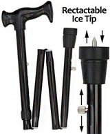 Orthopedic Comfort Handle Cane: Folding Retractable Ice Tip Folding Canes - Tophatter Daily Deals