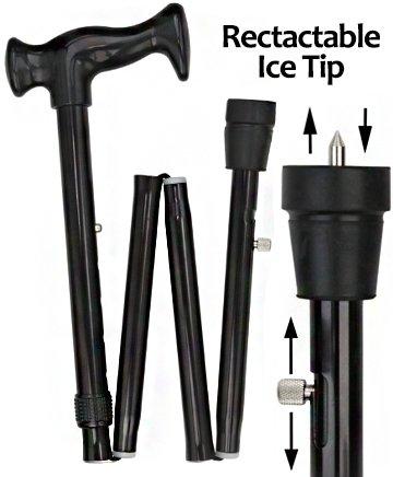 Orthopedic Comfort Handle Cane: Folding Retractable Ice Tip Folding Canes - Tophatter Daily Deals