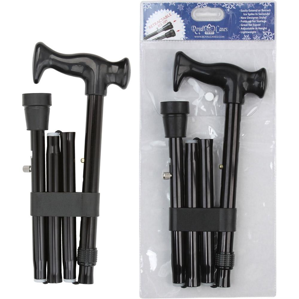 Orthopedic Comfort Handle Cane: Folding Retractable Ice Tip Folding Canes - Tophatter Daily Deals