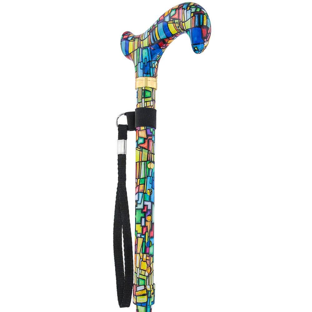 Mosaic Stained: Designer Pattern Folding Adjustable Cane Folding Canes - Tophatter Daily Deals