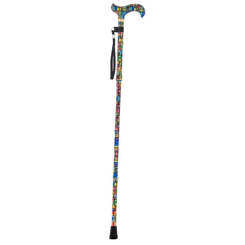 Mosaic Stained: Designer Pattern Folding Adjustable Cane Folding Canes - Tophatter Daily Deals