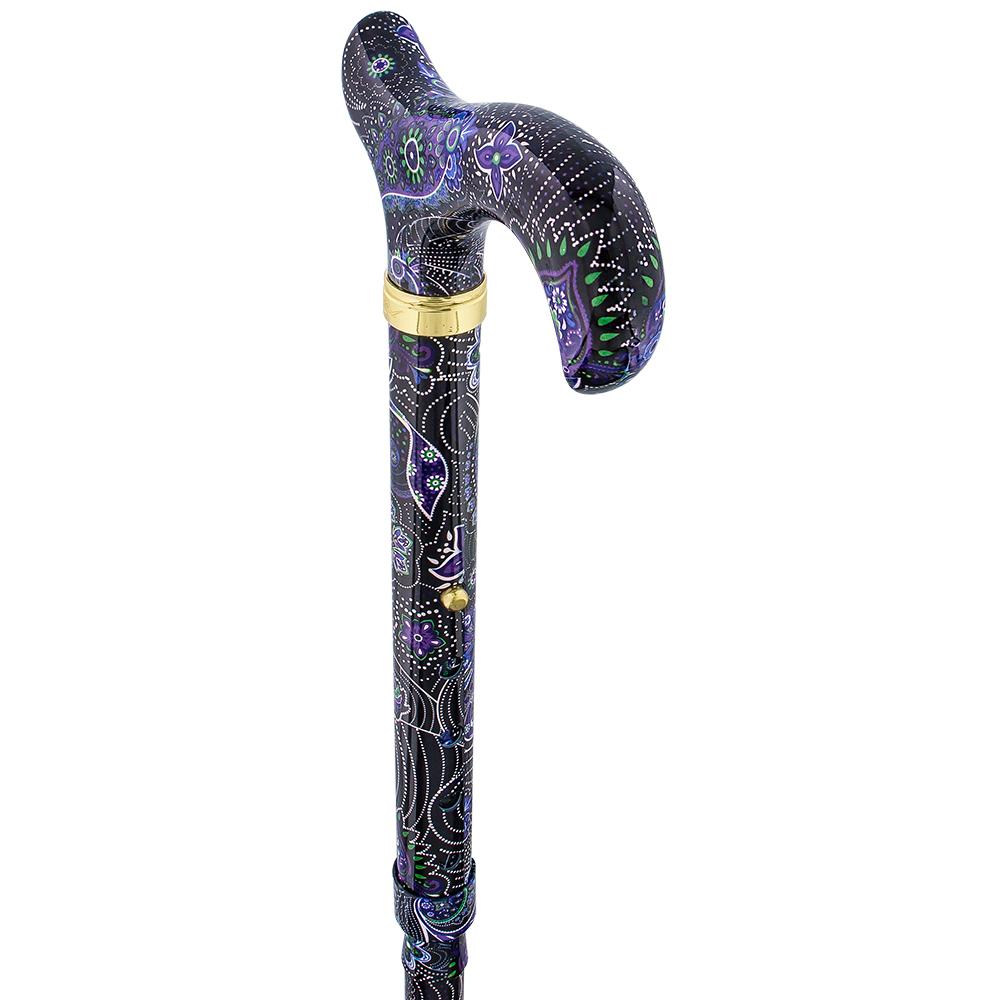 Designer Folding Cane: Purple Majesty, Retractable Ice Tip Folding Canes - Tophatter Daily Deals