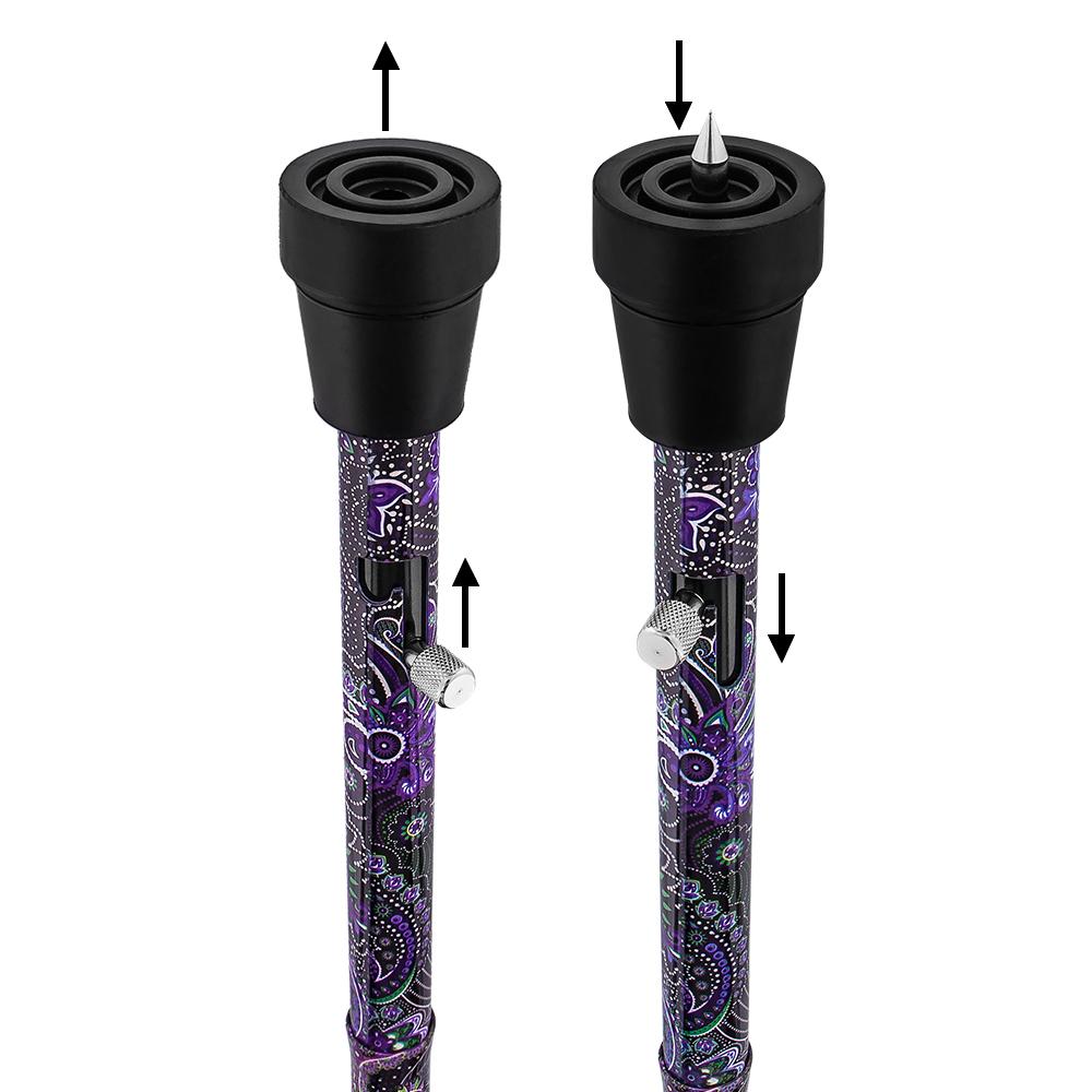 Designer Folding Cane: Purple Majesty, Retractable Ice Tip Folding Canes - Tophatter Daily Deals