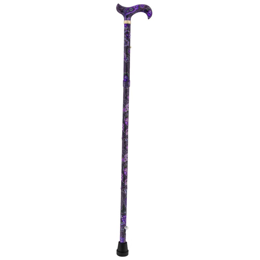 Designer Folding Cane: Purple Majesty, Retractable Ice Tip Folding Canes - Tophatter Daily Deals