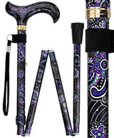 Purple Majesty: Designer Adjustable Folding Cane w/ Patterned Handle Folding Canes - Tophatter Daily Deals