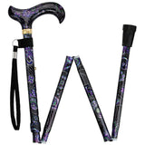 Purple Majesty: Designer Adjustable Folding Cane w/ Patterned Handle Folding Canes - Tophatter Daily Deals