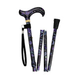 Purple Majesty: Designer Adjustable Folding Cane w/ Patterned Handle Folding Canes - Tophatter Daily Deals