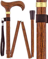 Realistic Wood: Folding Adjustable Cane w/ Wooden Handle Folding Canes - Tophatter Daily Deals