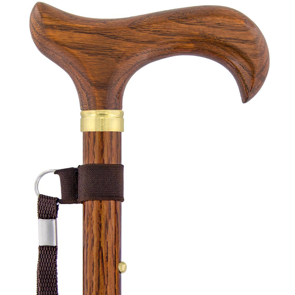 Realistic Wood: Folding Adjustable Cane w/ Wooden Handle Folding Canes - Tophatter Daily Deals