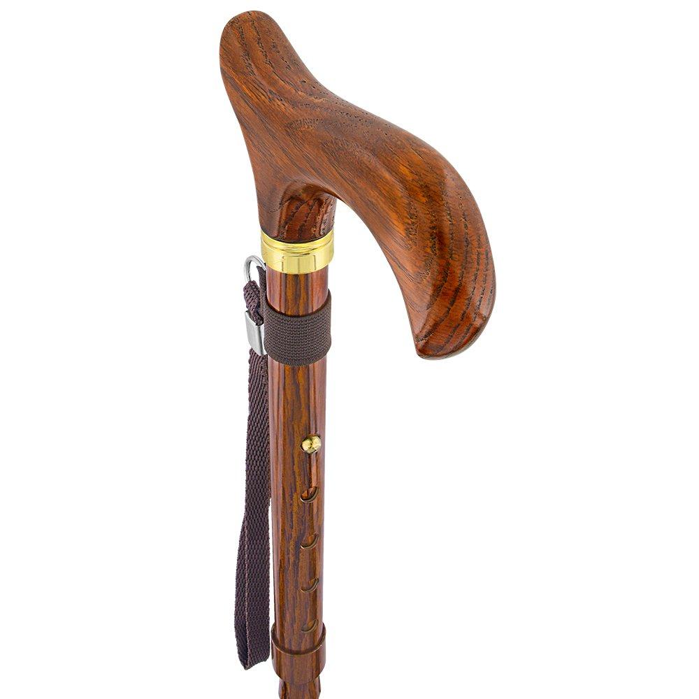 Realistic Wood: Folding Adjustable Cane w/ Wooden Handle Folding Canes - Tophatter Daily Deals