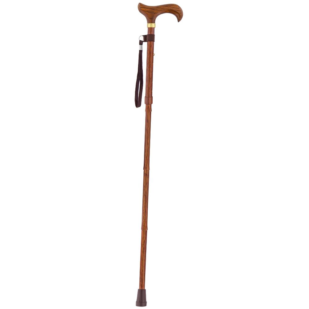 Realistic Wood: Folding Adjustable Cane w/ Wooden Handle Folding Canes - Tophatter Daily Deals