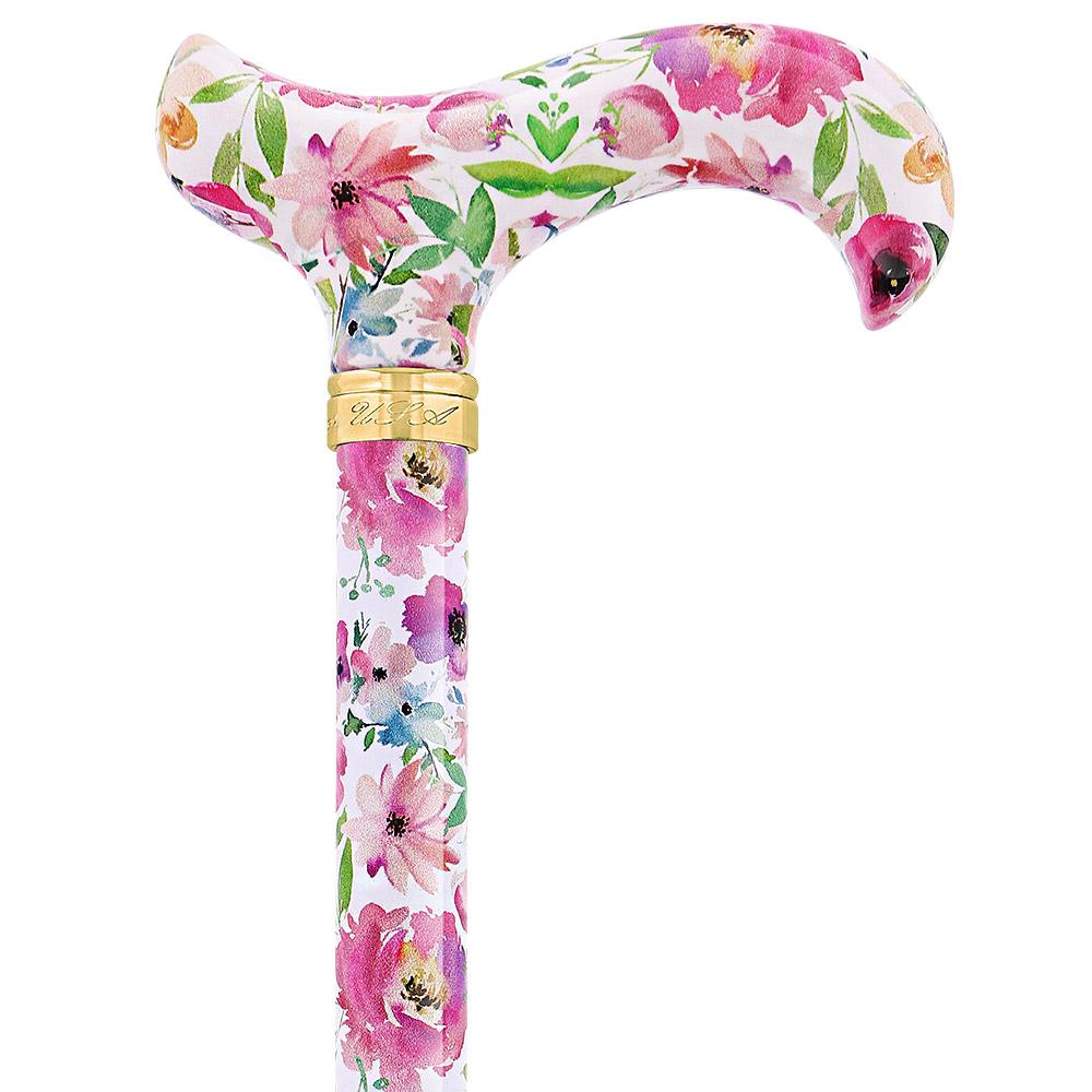Vivienne May: Watercolor Flowers, Folding Cane Patterned Handle Folding Canes - Tophatter Daily Deals