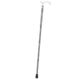 White Pearl w/ Rhinestone collar and black Swirl Designer Adjustable Orthopedic Folding Cane Folding Canes - Tophatter Daily Deals