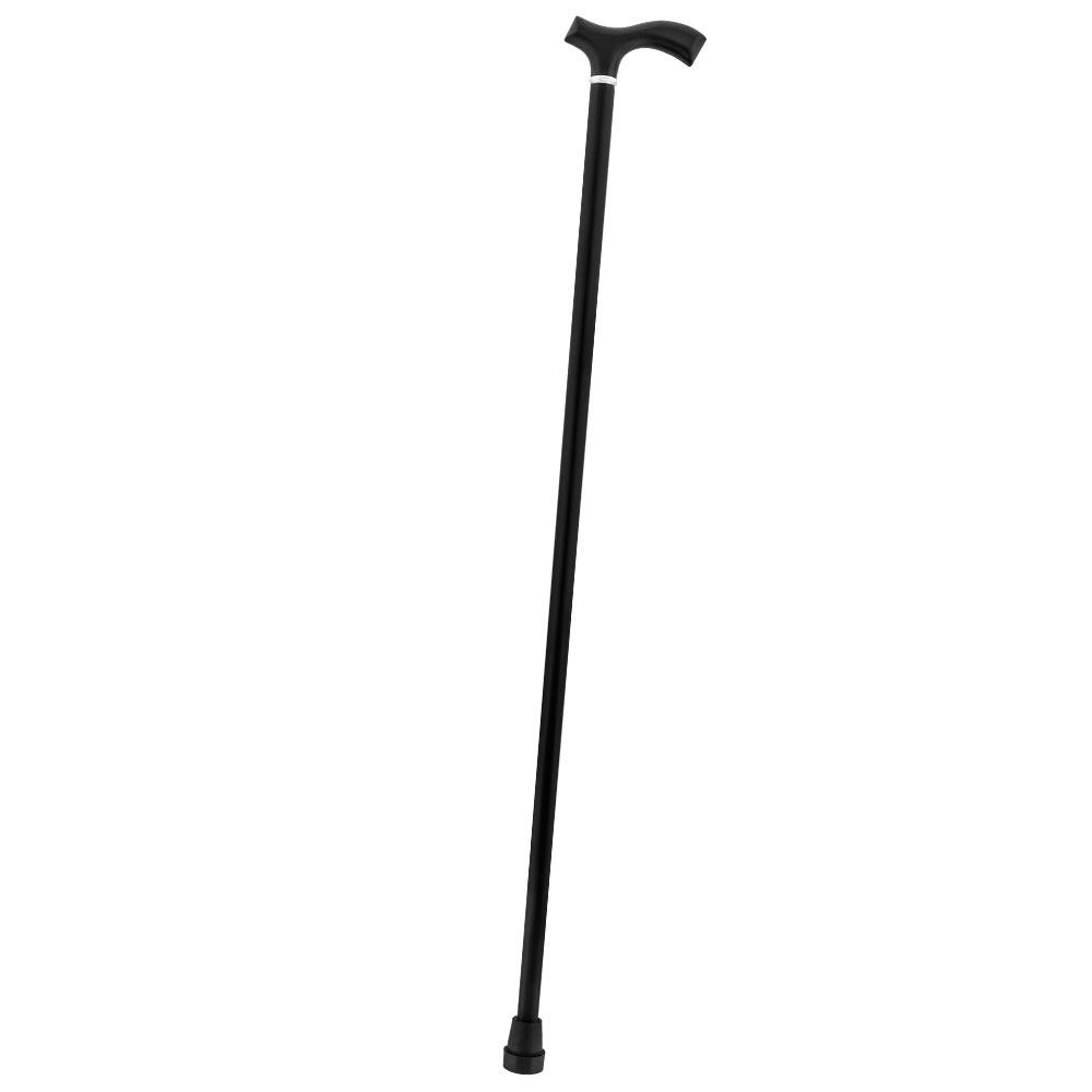 Sleek Black Fritz Walking Cane, Beechwood w/ Silver Collar Fritz Handle Walking Canes - Tophatter Daily Deals