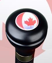 Canadian Flag Emblem Flask Walking Stick: Wood Shaft Hidden Flask Gadget Walking Canes - Tophatter Daily Deals