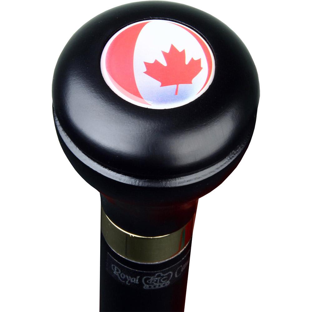 Canadian Flag Emblem Flask Walking Stick: Wood Shaft Hidden Flask Gadget Walking Canes - Tophatter Daily Deals