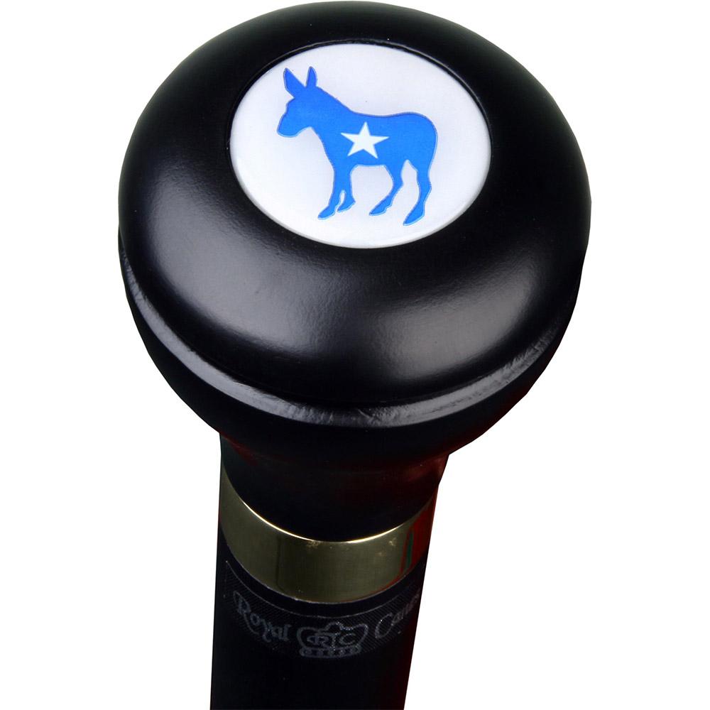 Democrat Emblem Flask Walking Stick: Wood Shaft Hidden Flask Gadget Walking Canes - Tophatter Daily Deals
