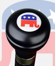 Republican Emblem Flask Walking Stick: Wood Shaft Hidden Flask Gadget Walking Canes - Tophatter Daily Deals