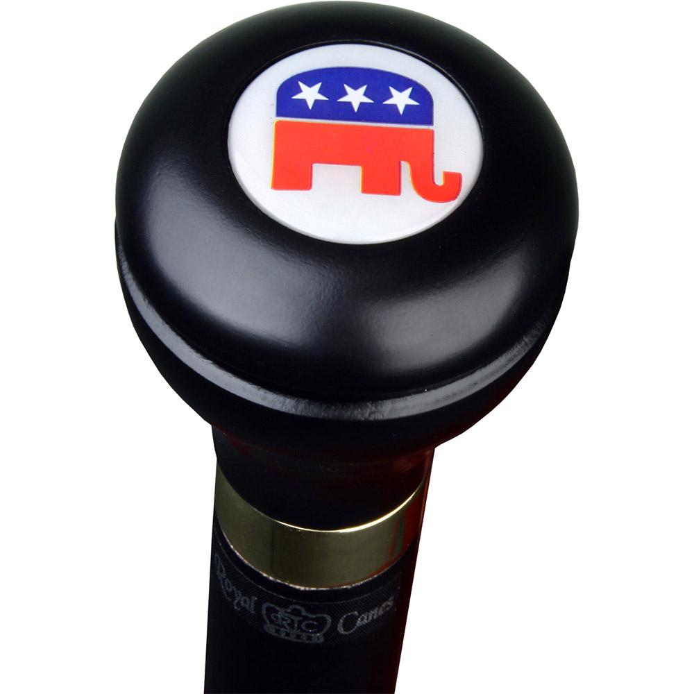Republican Emblem Flask Walking Stick: Wood Shaft Hidden Flask Gadget Walking Canes - Tophatter Daily Deals