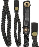 Braided Cane Wrist Strap with Snap, Faux Black Leather Gold Chain - Tophatter Daily Deals