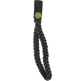 Braided Cane Wrist Strap with Snap, Faux Black Leather Gold Chain - Tophatter Daily Deals