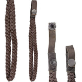 Braided Cane Wrist Strap with Snap, Faux Brown Leather Gold Chain - Tophatter Daily Deals